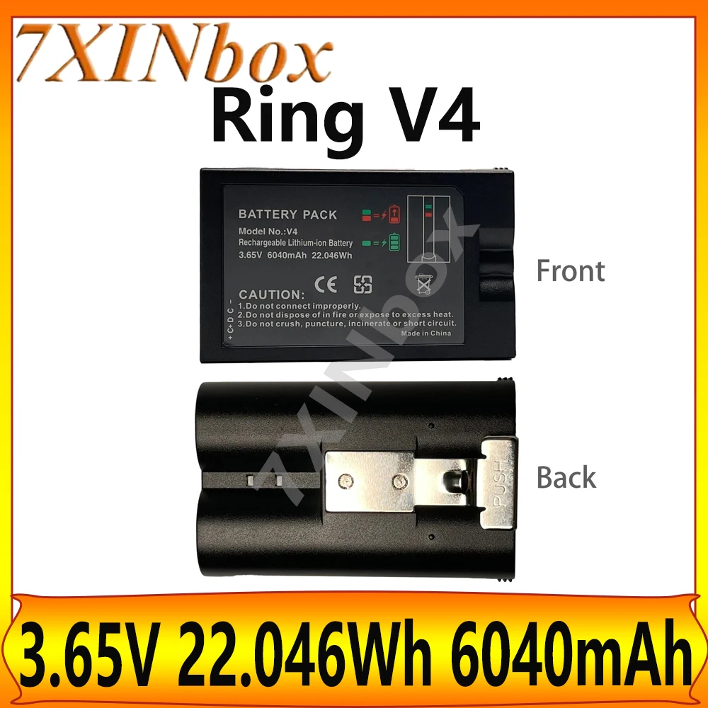 7XINbox V4 5AT3S3 5F53E9 3.65V 6040mAh 22.046Wh Battery Pack For Ring Video Doorbell 2/3/4Quick Release