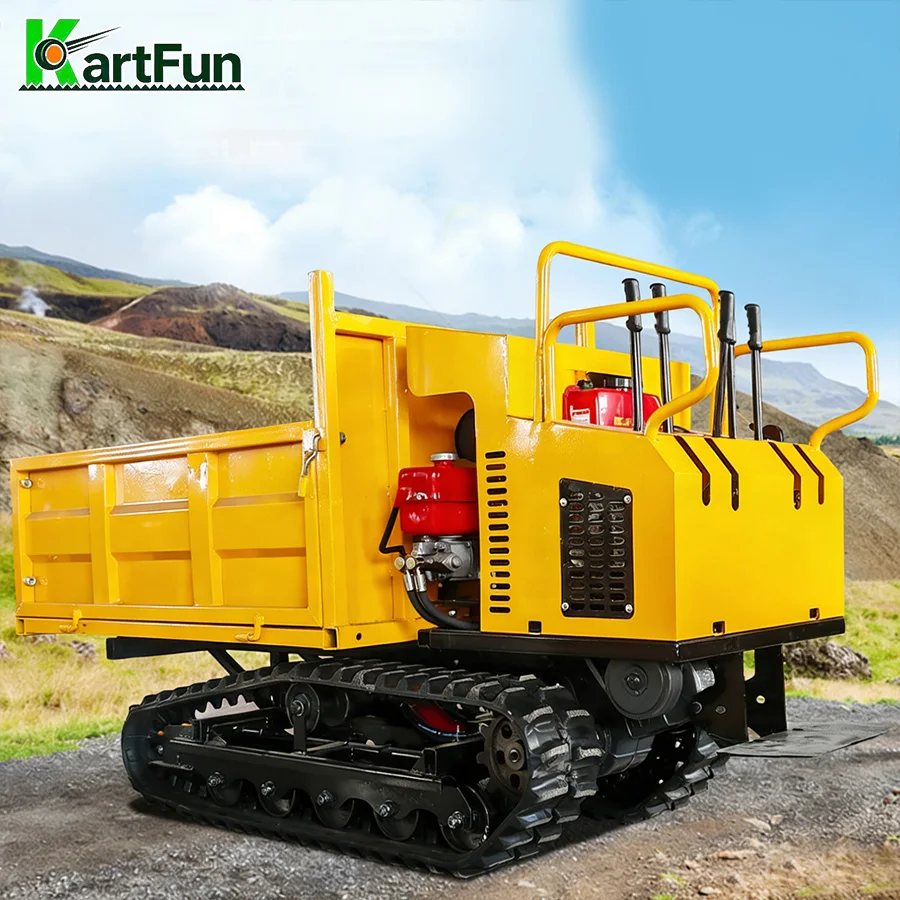 

Small Crawler Dumper 800kg 1000kg 1500kg Mini Track Carrier Portable Transporter for Farm Garden Orchard Greenhouse