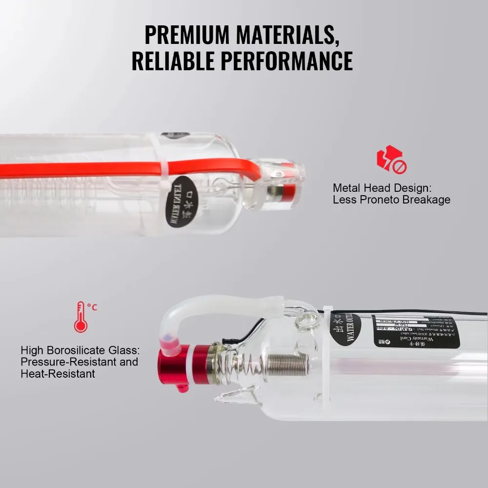 SIHAO 100W/130W/150W CO2 Laser Tube Powerful for CO2 Cutting and Engraving Machine Cooling For Laser Cutting Equipment Parts