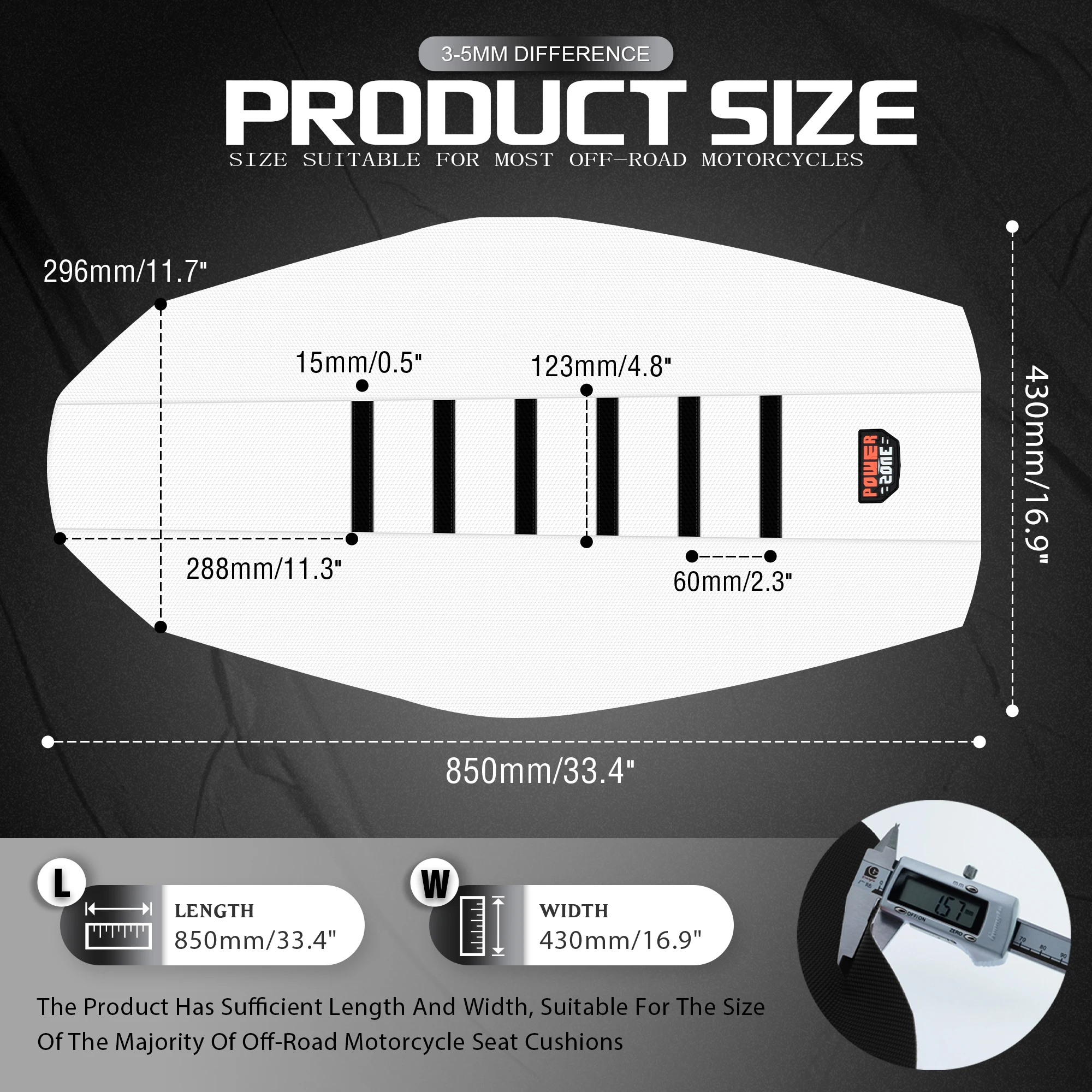 Powerzone Universal Seat Cover Soft Waterproof Ribbed Motorcycle Seat Cover For SXF EXC KXF CRF YZF WR TC TE image 5