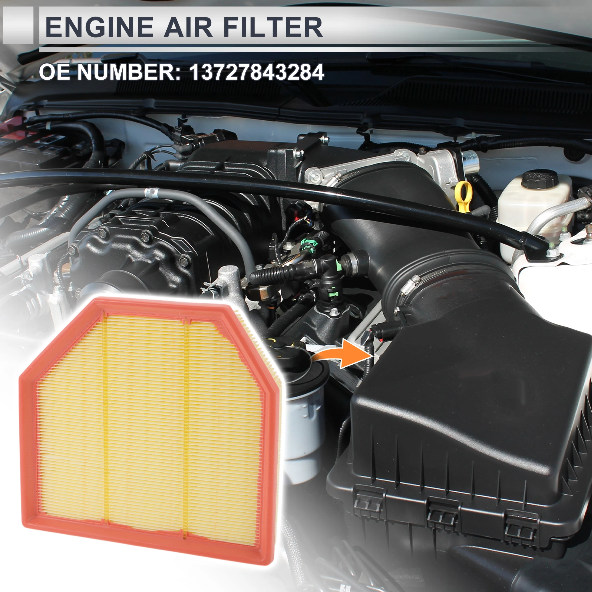 X Autohaux Car Engine Air Filter No.13727843284 for BMW M2 3.0L 2019-2021 Long Life Filter Air Cleaner Element 1 Pc