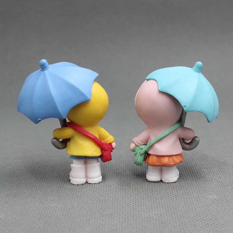 New Anime Cartoon Characters Umbrella Raincoat Girl Mini PVC Action Figure Doll Decoration Decoration