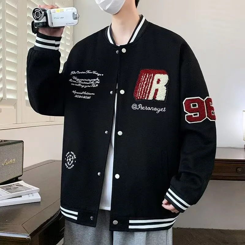 2026 Spring New Coat Boys Embroidered Baseball Jacket Fashionable and Versatile Trendy Youth Autumn Wear view 5