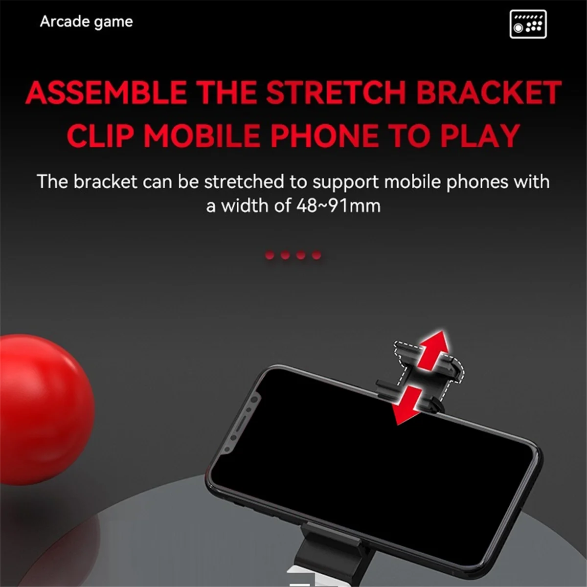 B03B-Draadloze joystickcontroller Arcade Fighting Game Fight Stick Gaming-joystick voor PS3/PS4//Switch/PC/Android Zwart