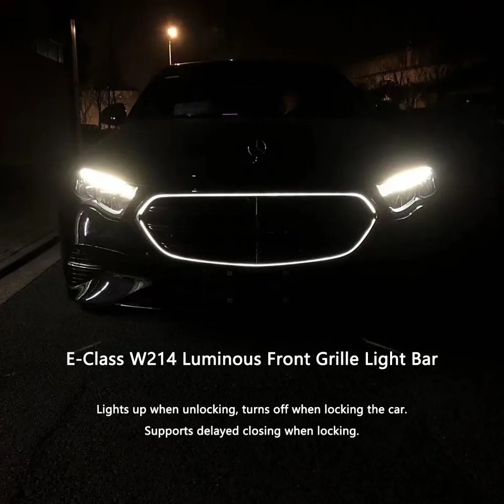 مضيئة المصد الأمامي الإضاءة مصبغة جديد LED مضيئة الجبهة مصبغة ضوء بار ل 2024-2025 مرسيدس بنز E-Class E200