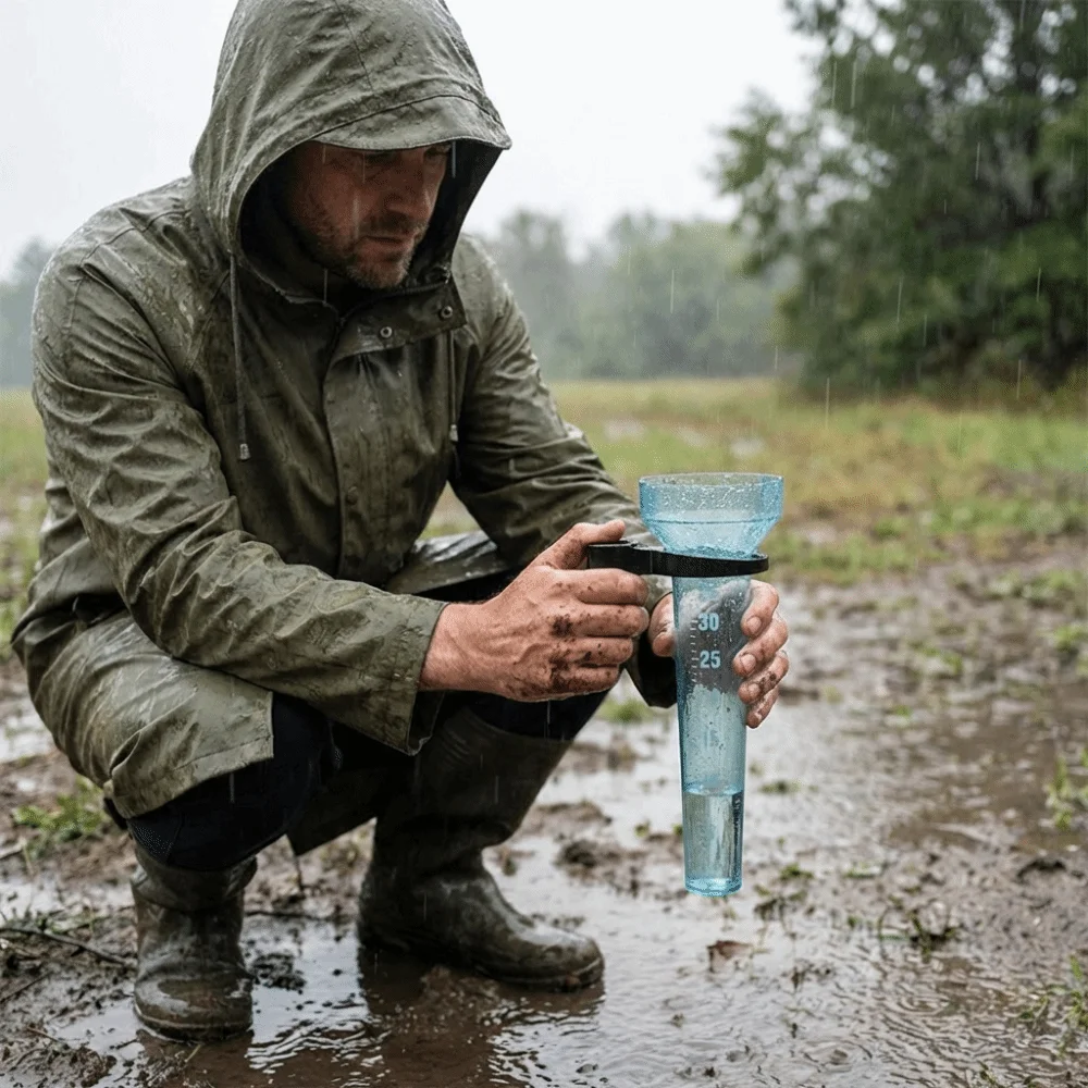 Portable Gardening Rainwater Meter Transparent Plastic Rain Gauge Cup with Scale Accurate Rain Measurement Tool Outdoor