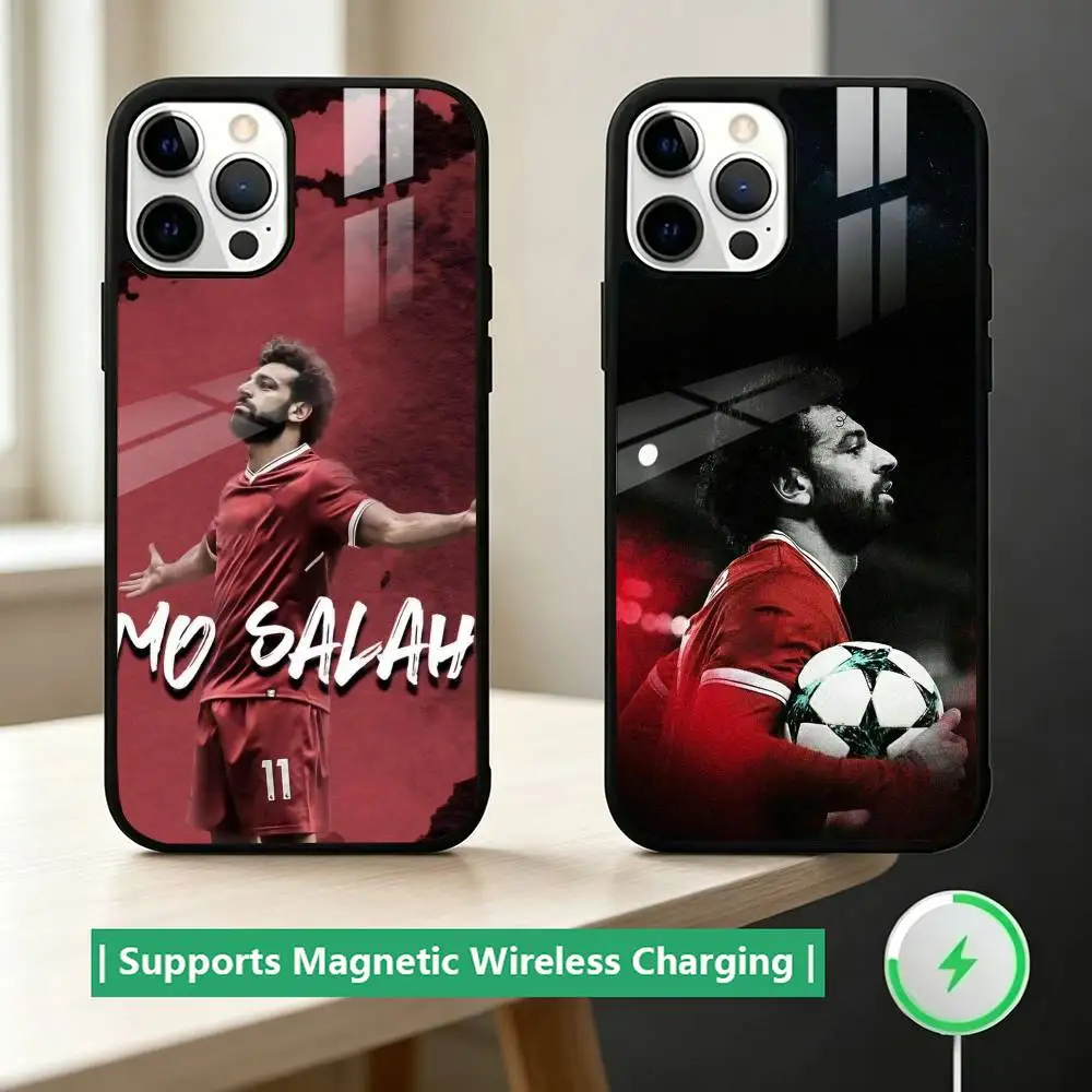 

M-Mohamed Salah Football Phone Case For iPhone17,16,15,14,13,12,11 Plus,Pro Allows magnetic wireless charging