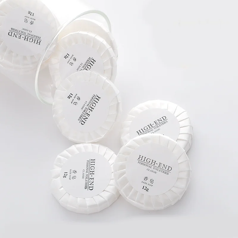 Free Shipping 12g(0.42ounce ) White Round Soap for Hotel Supplies Cleaning Body Wholesale