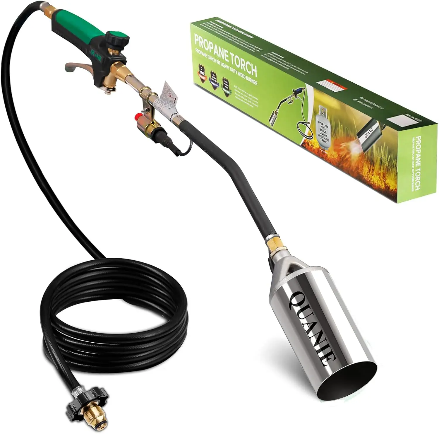 

Propane Torch Burner Weed Torch High Output 1,200,000 BTU with 10FT Hose,Heavy Duty Blow Torch with Flame Control