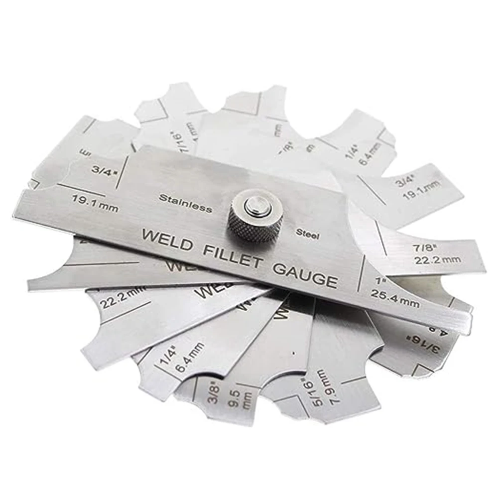 V-WAC Gage Biting Edge Stainless Steel Welding Gauge 7 Piece Fillet Weld Gauge Gage Set MG-8 Bridge Cam Gage Welding Gauge