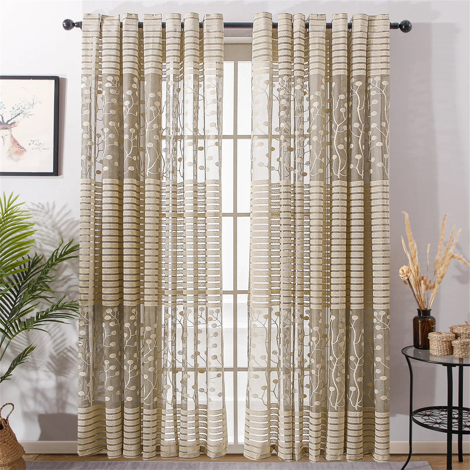 

European Style Luxury Striped Curtains Blackout Decoration Living Room Bedroom Tulle Curtains Multi-color Optional