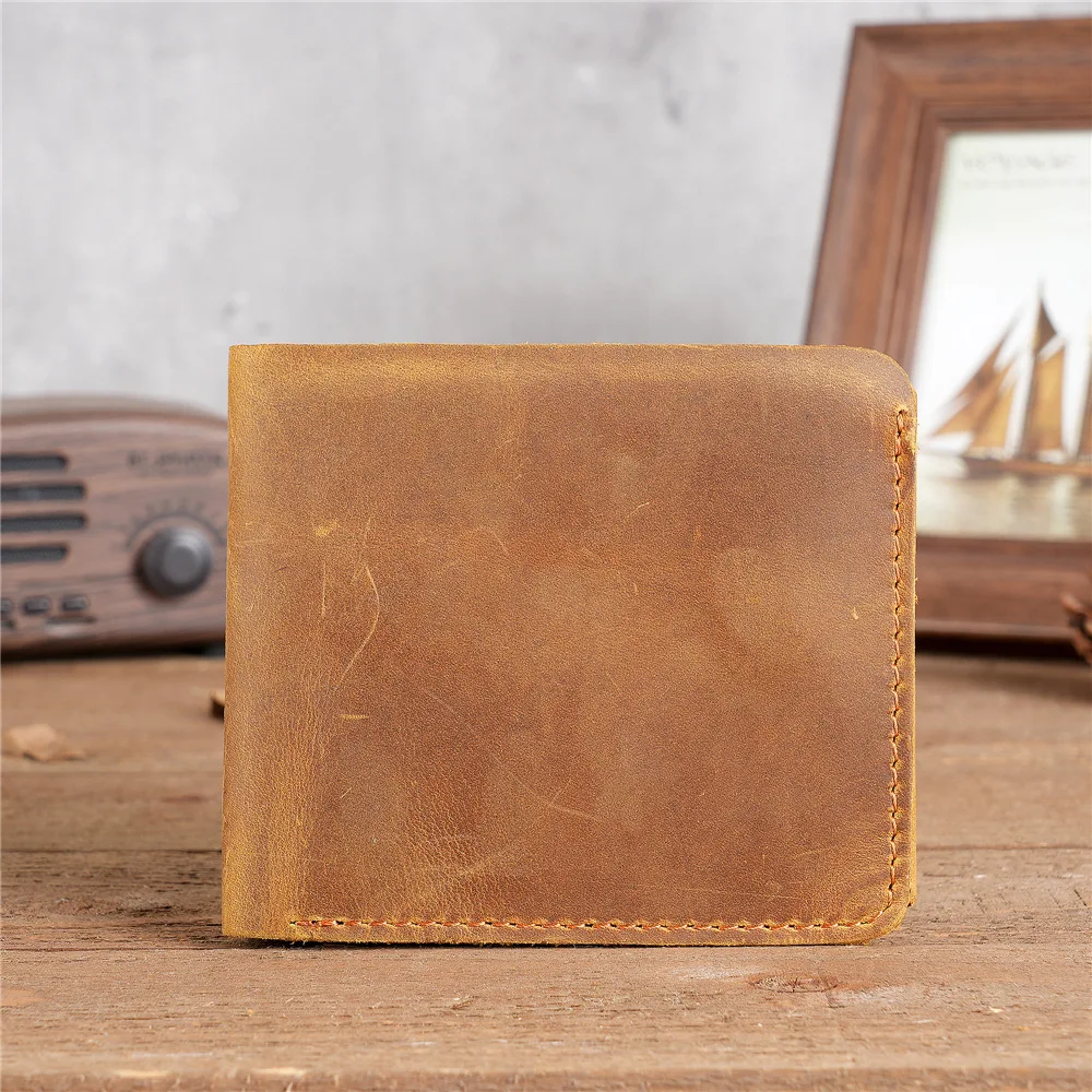 Vintage Genuine Leather Men's Wallet Premium Product Men's Wallet Card Bag Short Wallet