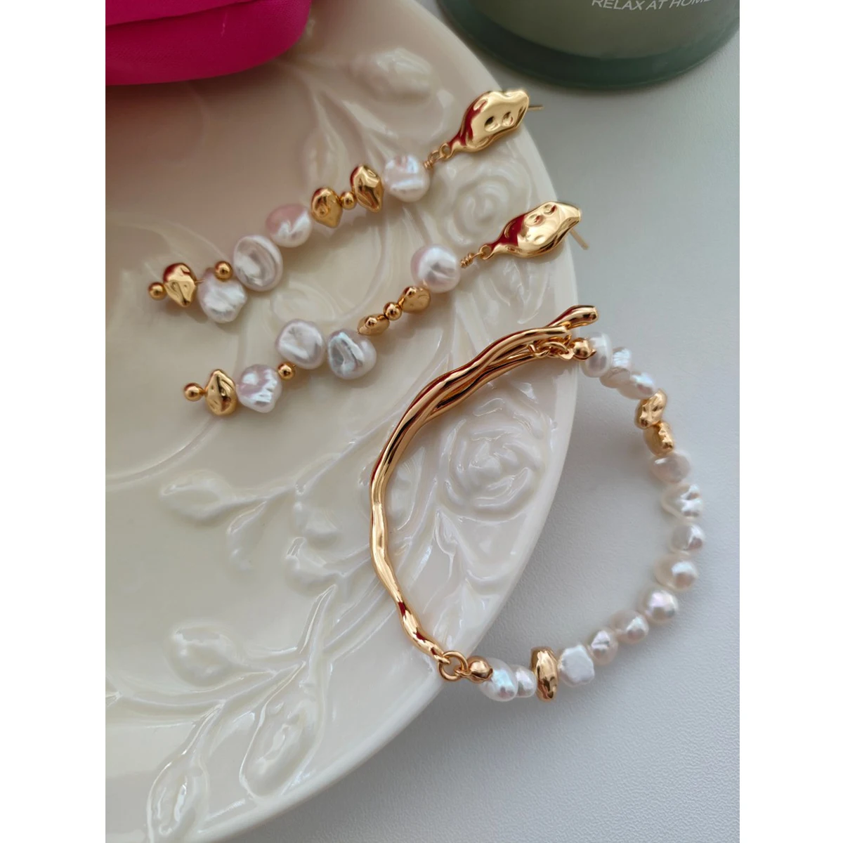 Full Body S925 Sterling Silver | Natural Freshwater Pearl Bracelet | Chain length 16+3cm 100597