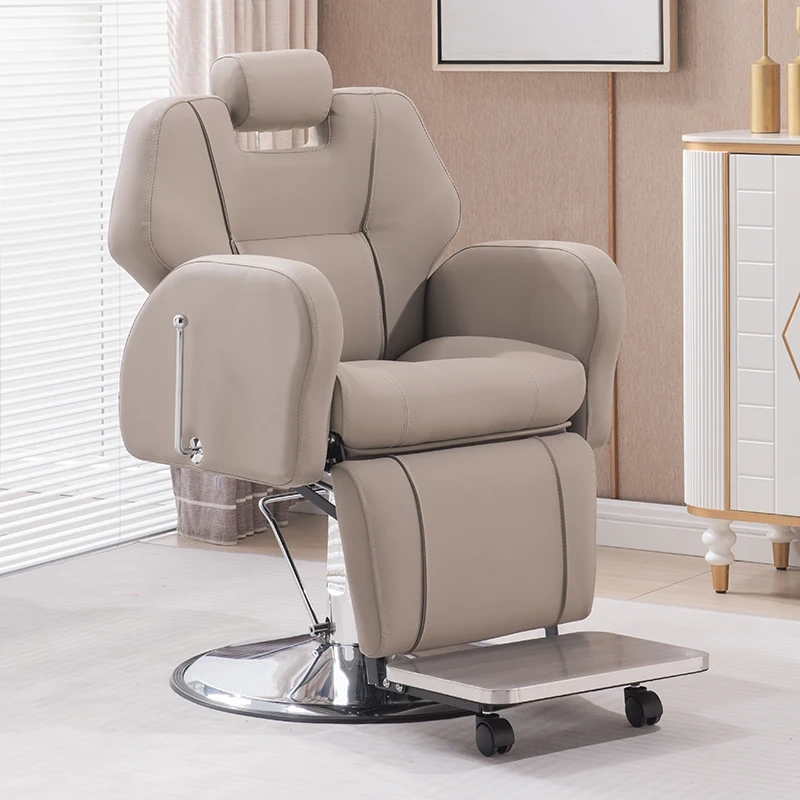 

Luxury Leather Salon Chair Reclinable Barbershop Barber Hairdressing Salon Chair Swivel Portable Cadeira De Barbeiro Furniture