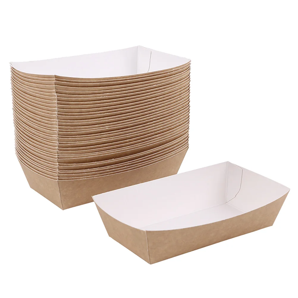 

50 Pcs Supplies Box Cake Box Paperboard Disposable Disposable Food Food Tray Party Cake Paper Tray Supplies