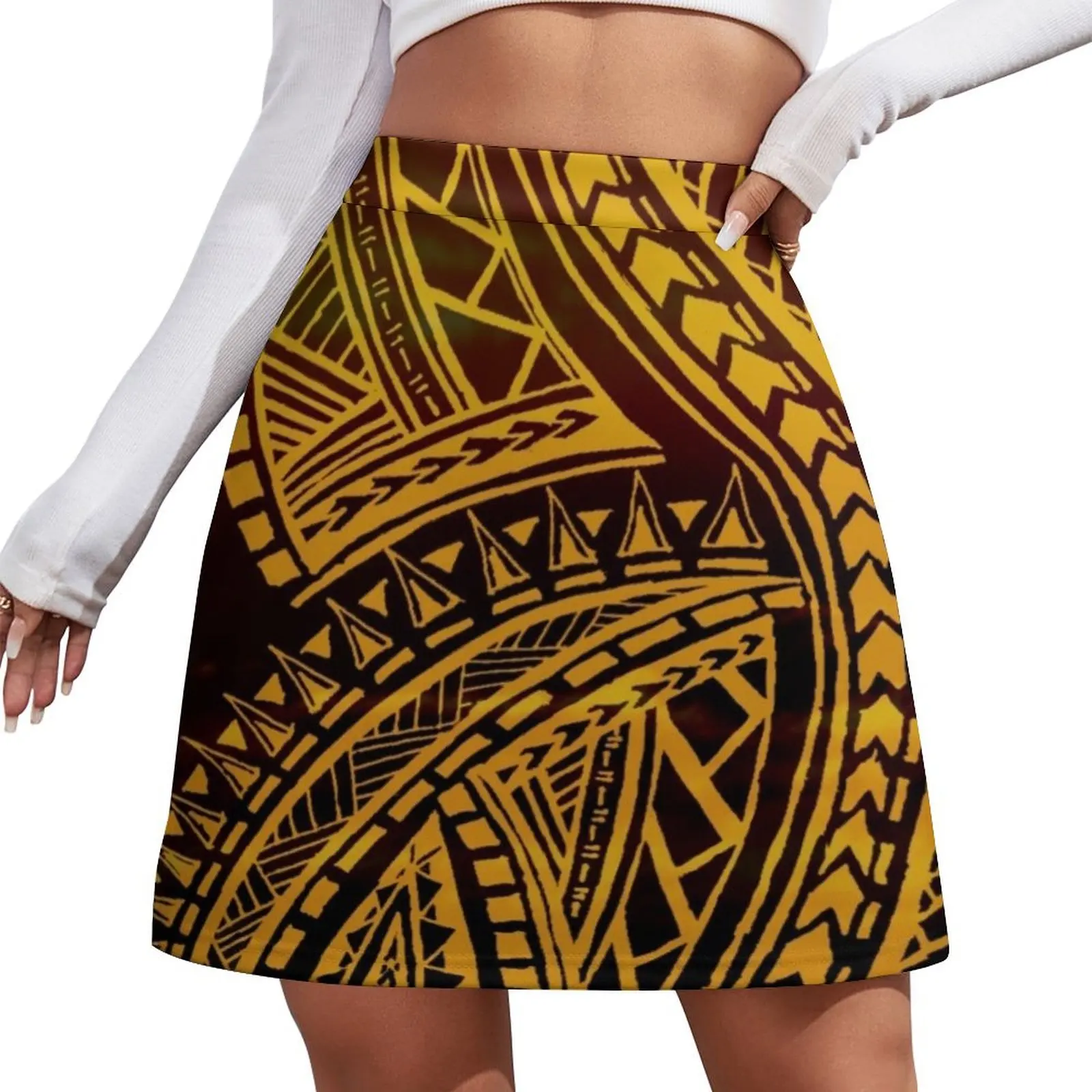 

Sunset Polynesian Tribal Mini Skirt Woman clothing Women's skirts short skirt summer dress for women 2026
