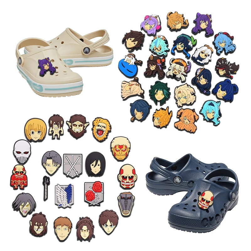

21-100Pcs Japanese anime Shoes Charms PVC Shoe Bag DIY Charm Accessories Used for Various Cave Derivatives Boy Girl Xmas Gifts