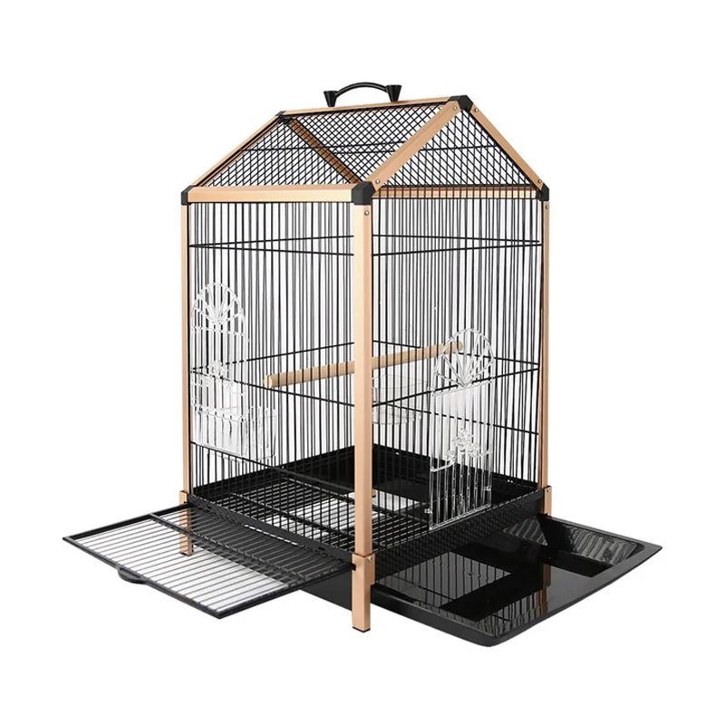 Zss469 in Stock Factory R & D Aluminum Alloy Support Black Gold Independent Packaging Medium Sized Landscape Birdcage