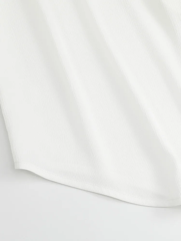 Camisa blanca de talla grande para mujer, ropa holgada de manga larga con abertura en la espalda y botones, moda coreana, 2024