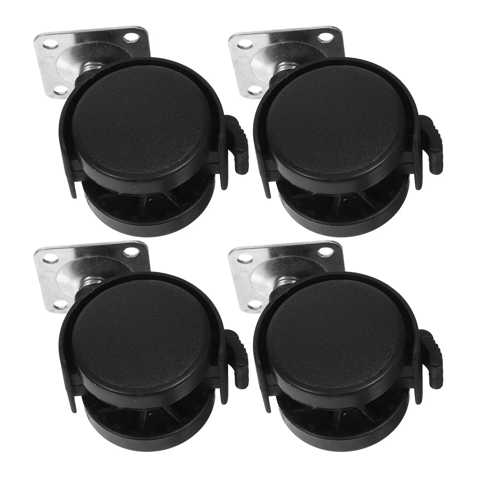 

4 Pcs Swivel Wheels Rotating for Furniture Table Carrier Heavy Loads Self-adhesive Caster with Brake Castors Small Cart