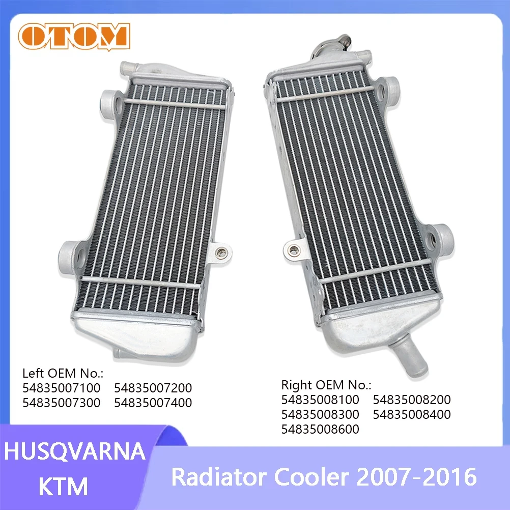 

OTOM Aluminum Radiator Cooler Cooling Coolant For KTM HUSQVARNA 2007-2016 SX XC XCW EXC TC TE 125 150 250 Motorcycle Accessories