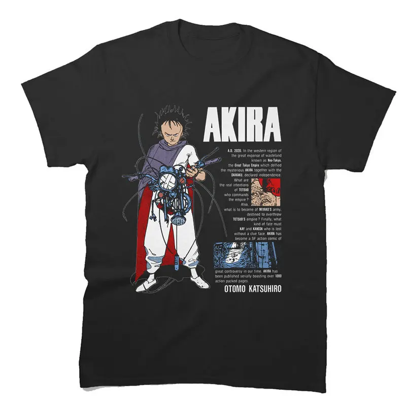 Akira Cyberpunk City Explosion Gift T‑Shirt Katsuhiro Otomo Retro Manga Shotaro Kaneda Neo‑Tokyo Anime Print Short Sleeve Tops