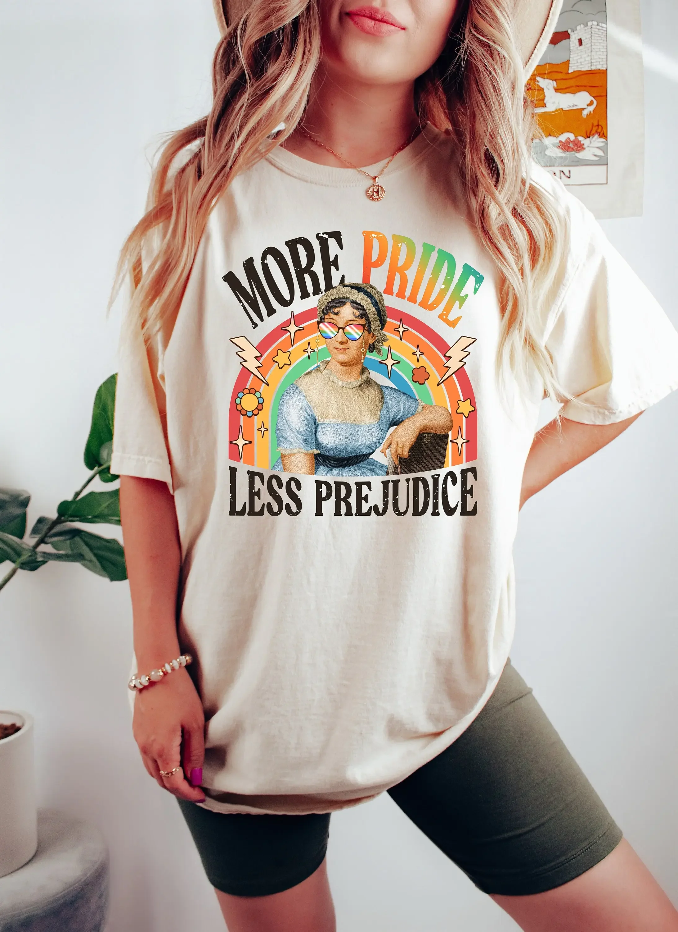 More Pride Less Prejudice T Shirt LGBTQ Jane Austen Proud Ally Month Supporting Lgbt People