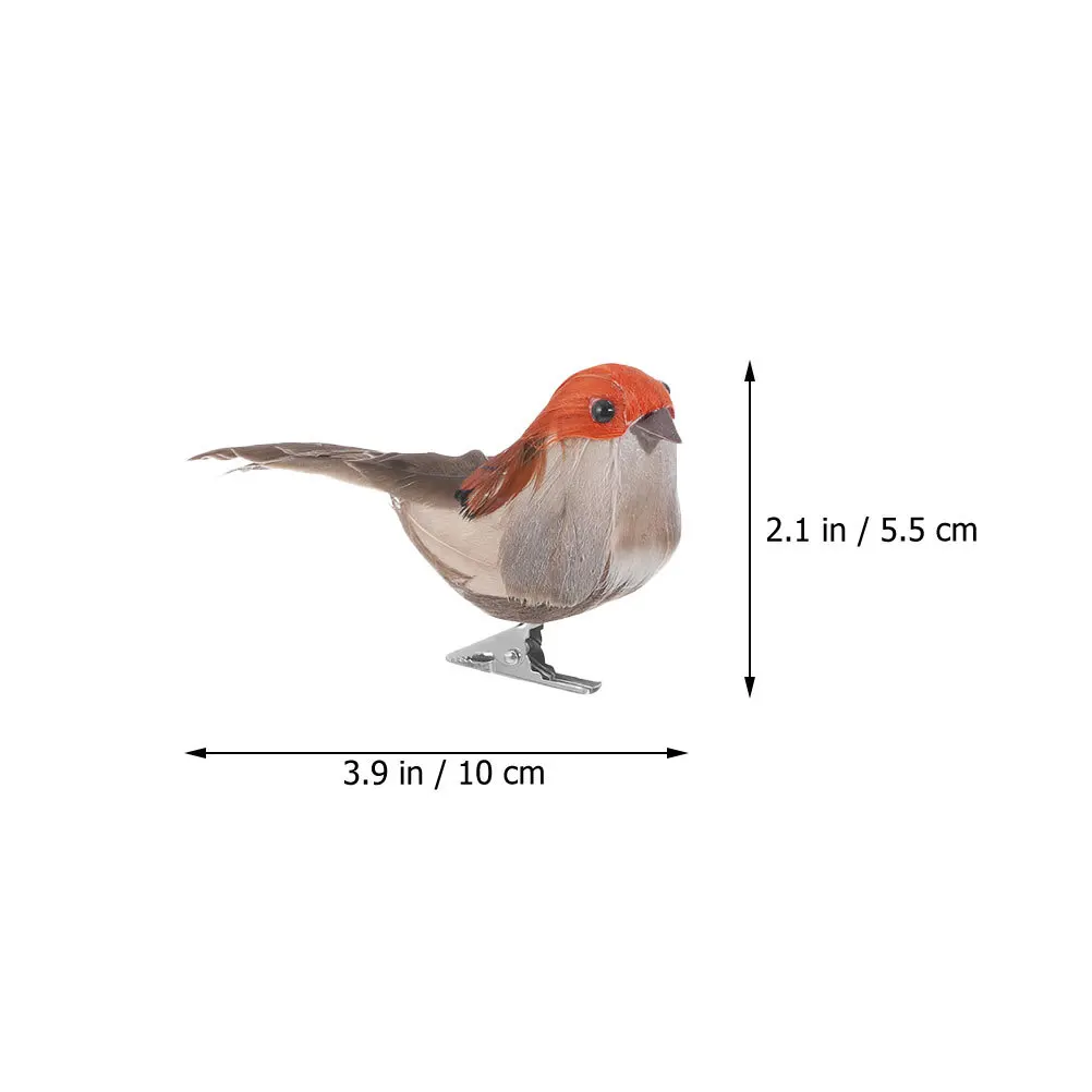 

4pcs Froth Birds With Clip Fake For Simulation Ornaments Artificial Bird Decors Garden Greening Decoration Outdoor Bird