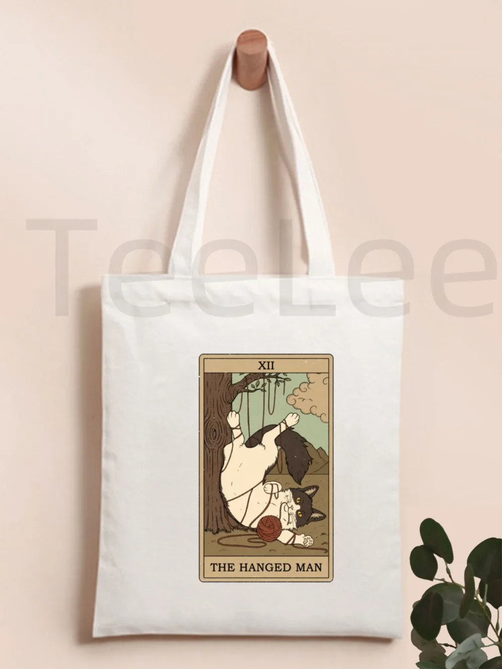 Vintage Tarot Katze gedruckt Einkaufstasche Frauen Harajuku Shopper Handtasche Mädchen Schulter Einkaufstasche Dame Leinwand Tasche Bolsa Feminina