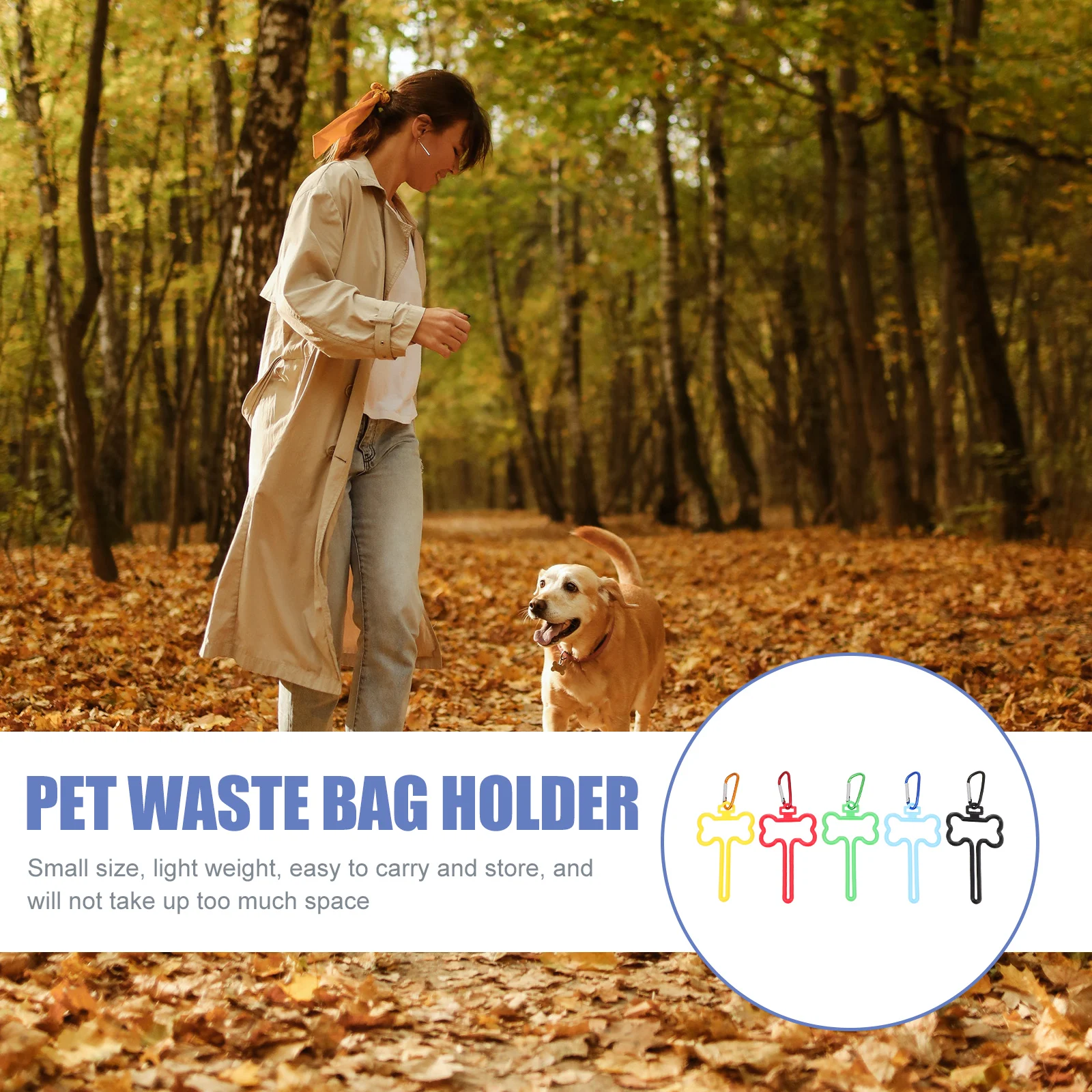 

5Pcs Dog Poop Bag Holders Durable ABS Material Free Hands Travel Easily Match All Traction Ropes Poop Bag Holder