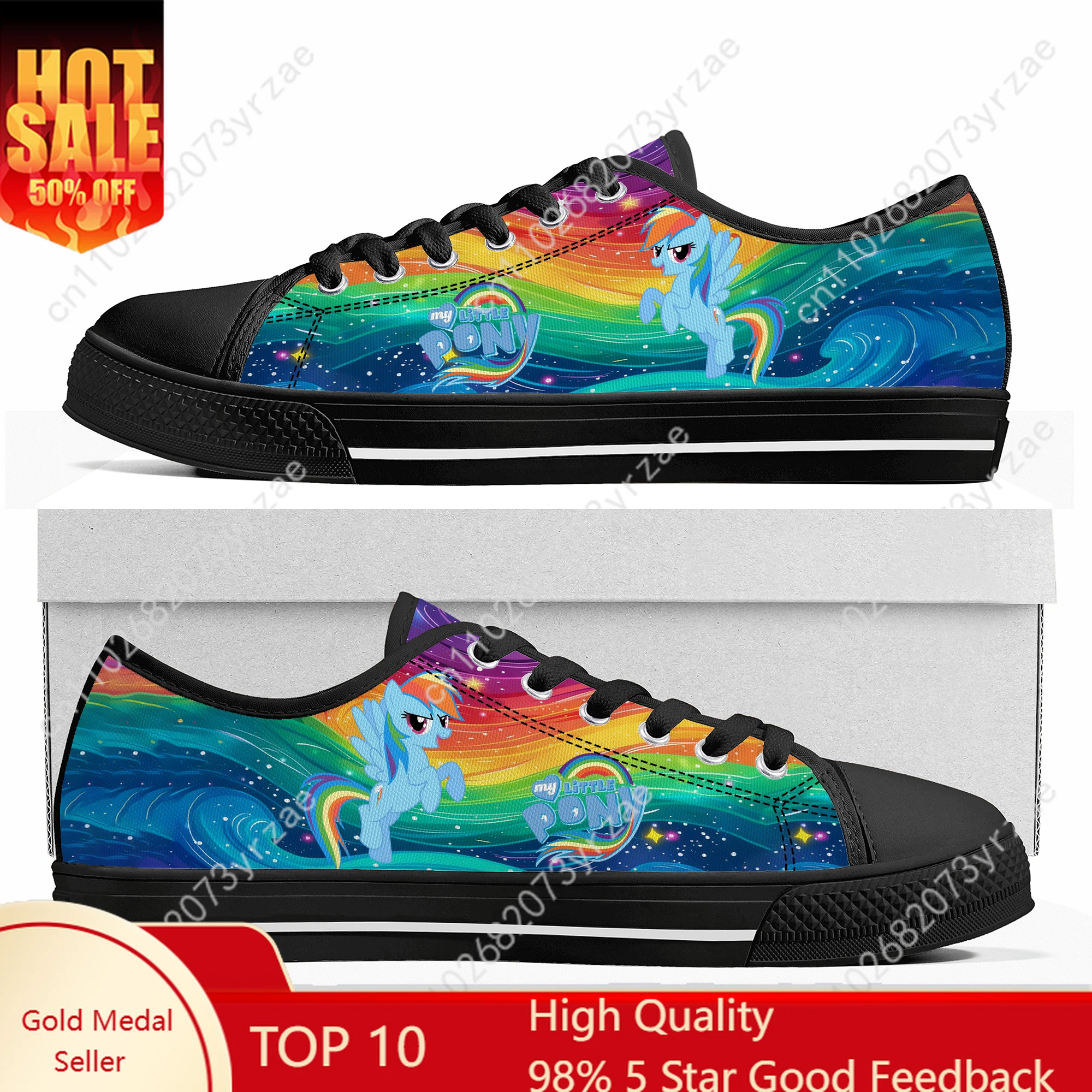 

Rainbow Dash Low Top Flats Sneakers Man Woman Blue Shoes My Little Pony Friendship Is Magic Fashion Custom Shoe Cosplay Footwear