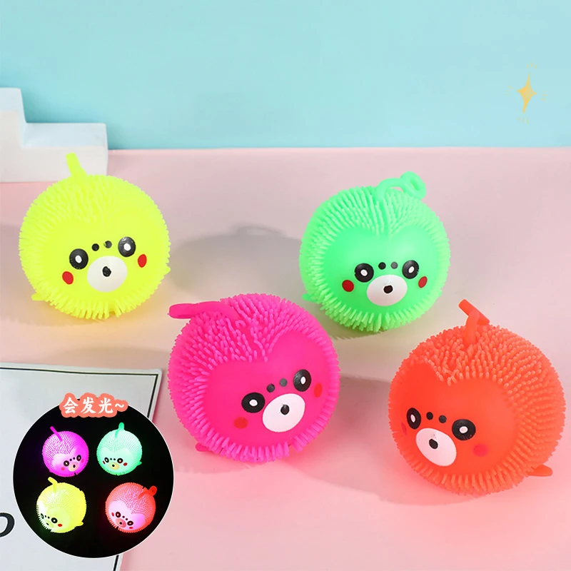 Squishy Flash Novelty Kawaii Seal Squeeze Ball Pinch Funny Glow Marine Animal Furry Ball Sensory Fidget Kids Decompression Toy