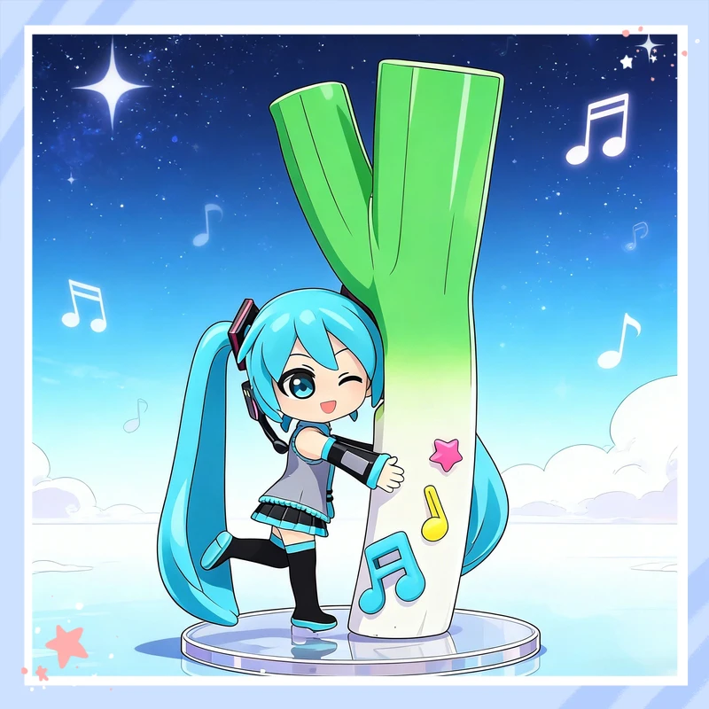 初音ミク-qバージョン-gkフィギュア-青玉ねぎを抱く-ボーカロイドアニメキャラクターモデル-デスクトップデコレーション-アニメファン向けコレクション