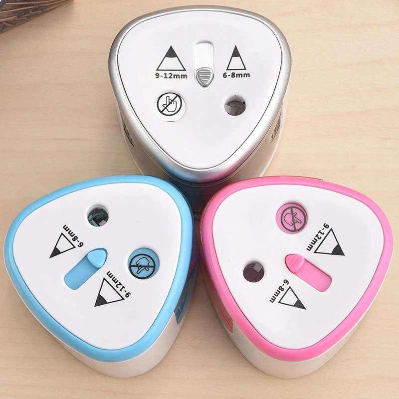 Automatic Pencil Sharpener Two-hole Electric Touch Switch Pencil Sharpener for Colored Pencils Stationery Office School Supplie