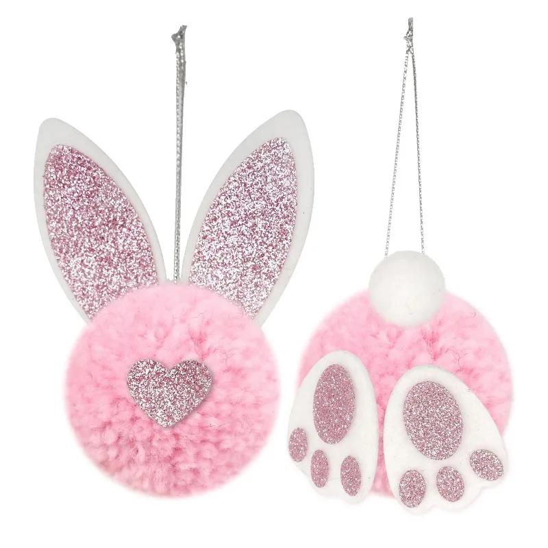 A Set of Rabbit Ear & Butt Hanging Ornaments, Cute Rabbit Shaped Home Decorations, European Style Festival Party Ornaments