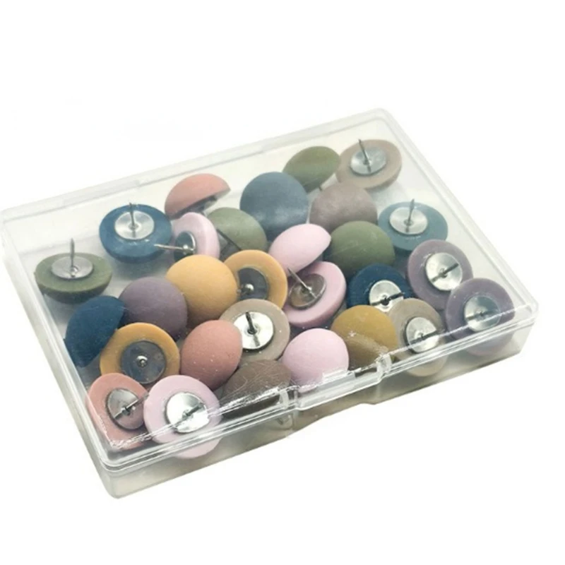 30 Stuks Ronde kop Push Pins Kleurrijke Punaise Kaart Pin voor Bulletin Board DIY Fotowand, Naai Pin voor Stof Quilten