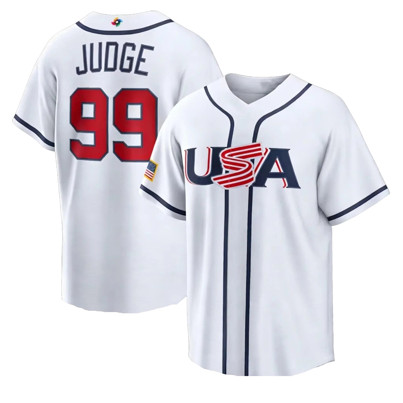 USA Baseball Jersey Judge 99 Men's Navy WBC Baseball Shirt Short Sleeve Fan Version Sportswear 2026 New