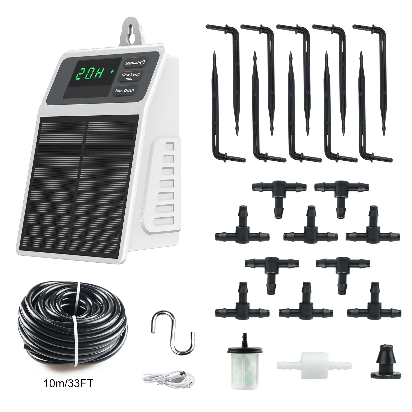 Solar Drip Irrigation System Drip Timing Outdoor Gardening Automatic Watering Device Potted Plant Watering Device Kit