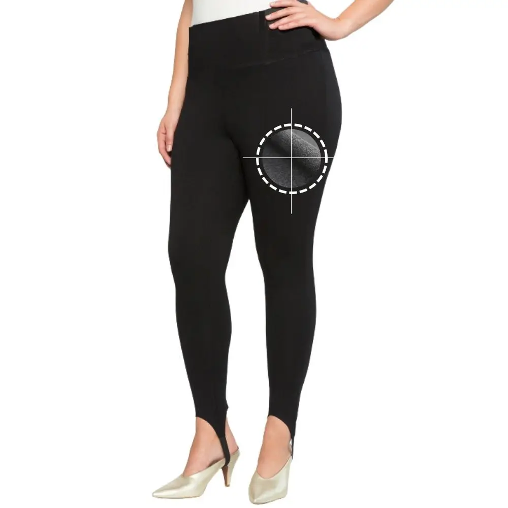 Smile Lined-Leggings grande taille pour femme, pantalons optiques extensibles, chauds et confortables, pleine longueur, doux et lisse