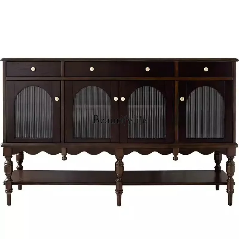 

FG17American light luxury solid wood porch cabinet, post-modern simple Changhong glass decorative cabinet