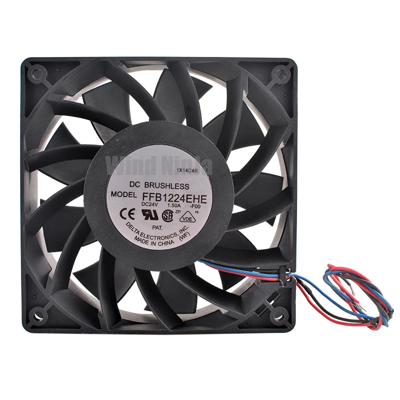 12cm 120mm Cooling Fan FFB1224EHE DC24V 1.50A 3-Line Double Ball Bearing for Frequency Converter Server 120x120x38mm