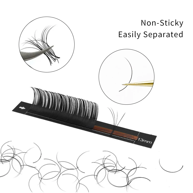 Orchid Beauty High Quality 16Rows 8-15mm Length Faux Mink Eyelashes Individual Eyelash Lashes Soft Eyelash Extension