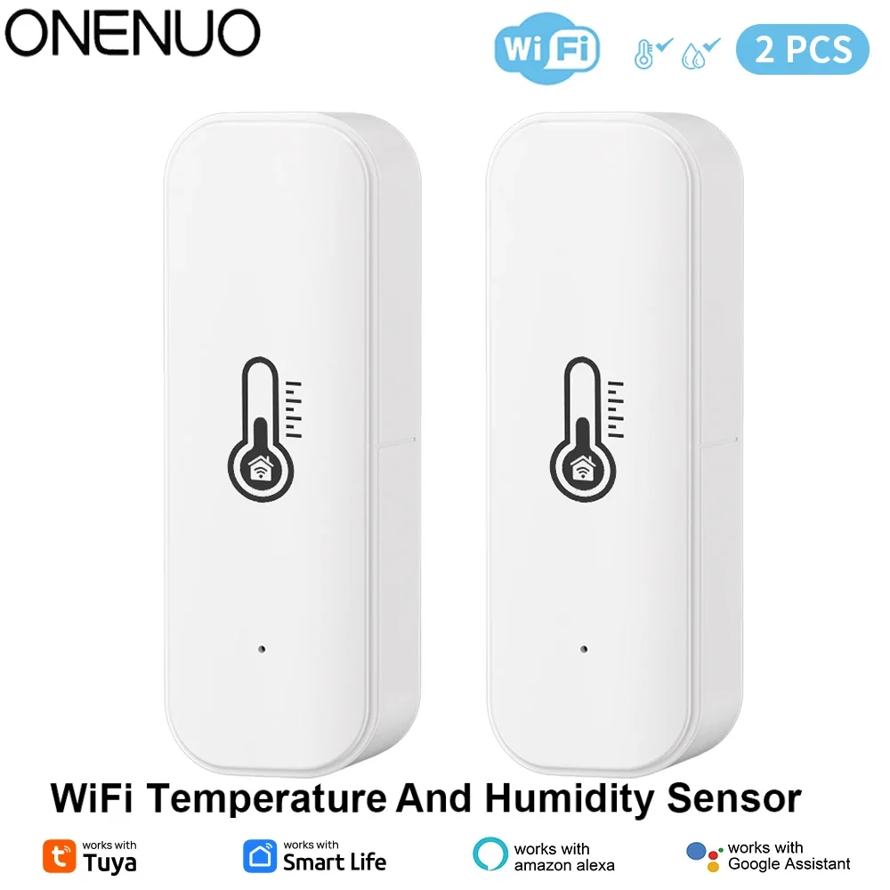 ONENUO Tuya WiFi Smart Temperature Humidity Sensor Indoor Hygrometer APP Remote Control Works With Alexa Google Home Smart Home