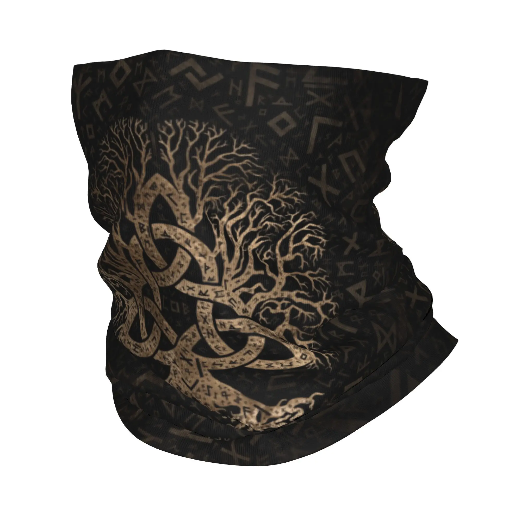 

Tree of life Triquetra on Futhark Bandana Neck Gaiter Yggdrasil Sacred Runic Mask Scarf Multi-use Headband Unisex Adult Washable