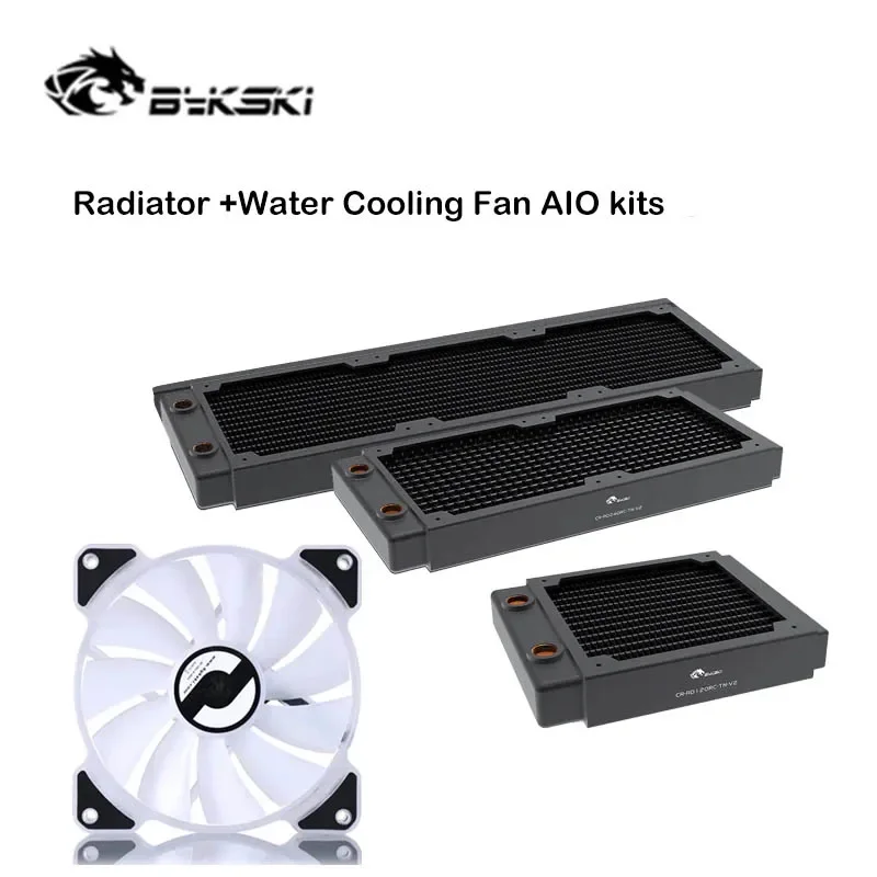 

Bykski Water Cooling PC Radiator +Water Cooling Fan AIO Kit,30mm Thin Copper Liquild Cooler Row,Support 12CM Fan ,120/240/360mm