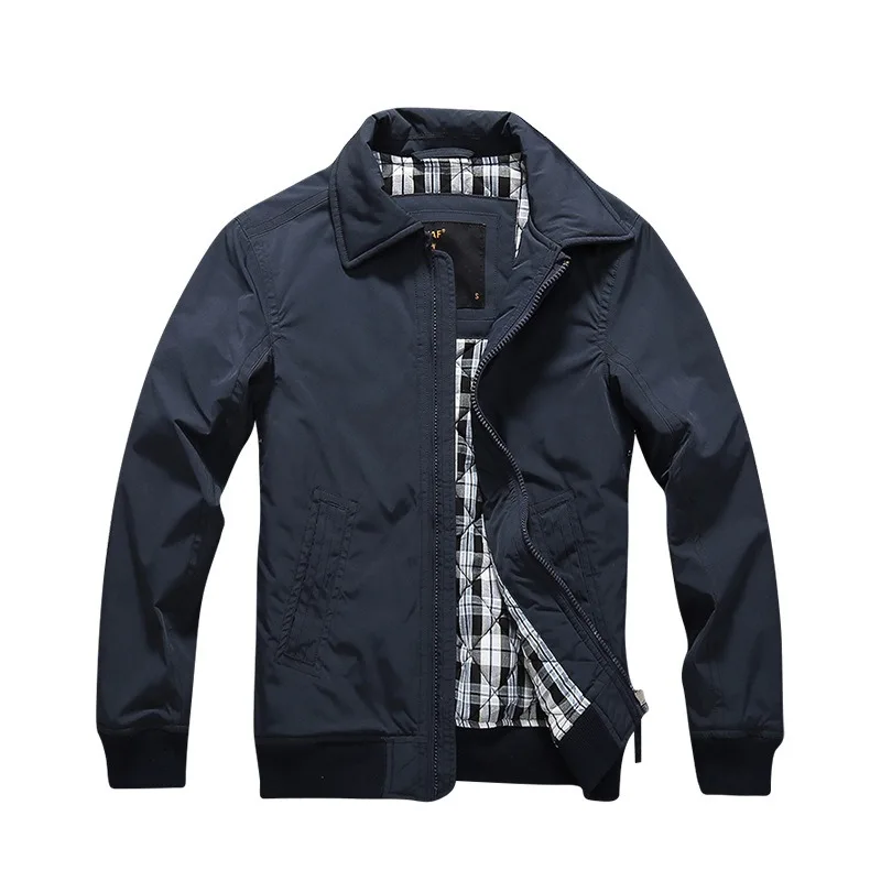 

Men's High Quality Pure Cotton Casual Jacket Quilted Lining Plaid Parkas Male Thick Cotton Coat Warm Outwear for Men