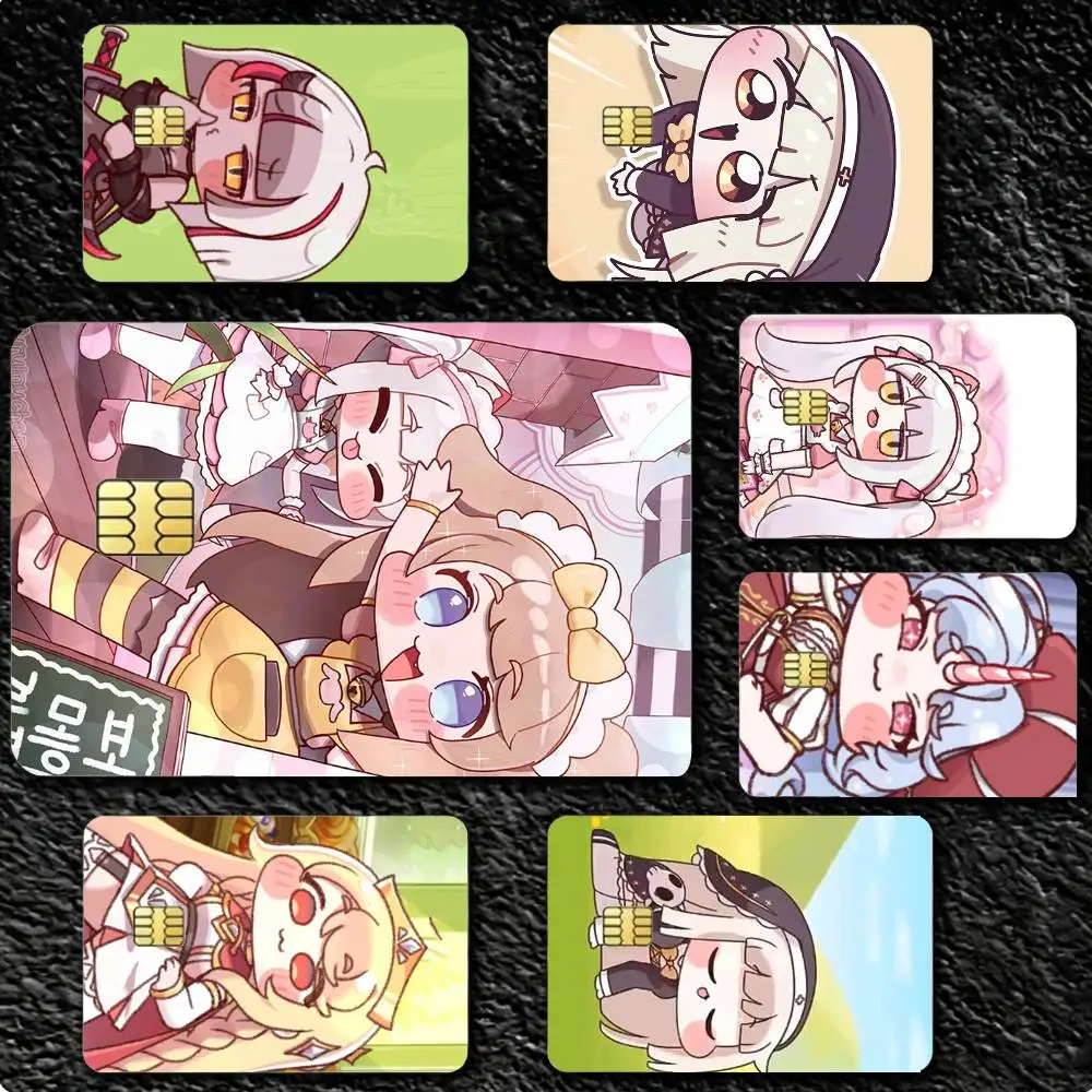 T-Trickcal Chibi Go Game World 4pcs 1Set Card Stickers Small Waterproof Chip 4PCS Card Sticker Anti-Scratch