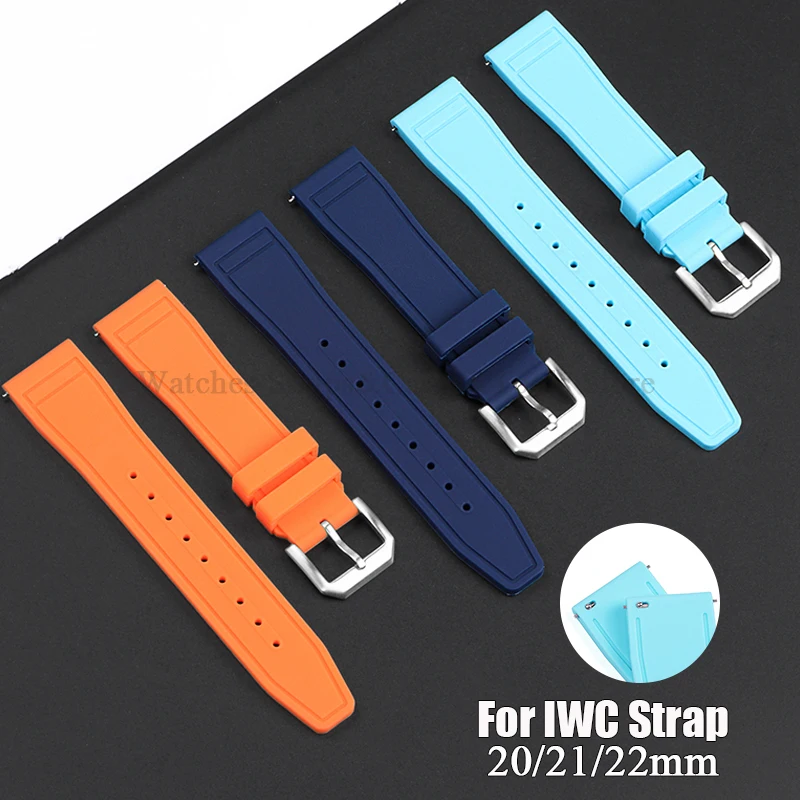 Silicone Watch Strap for IWC for PILOT for PORTUGIESER for PORTOFINO Quick Release Bracelet 20mm 21mm 22mm Rubber Men Sport Belt