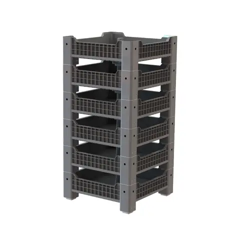 플라스틱 곤충 사육 트레이, 맞춤형 크기 1000x1000x355mm, PP 블랙 솔저 플라이 밀웜, BSF 농업용 쌓을 수 있음