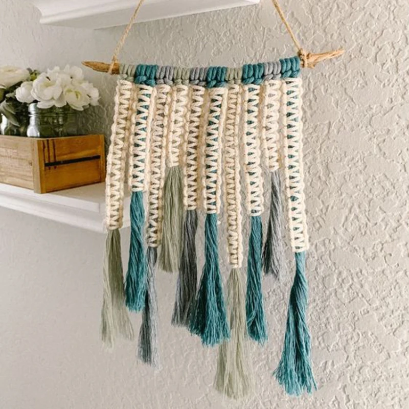 

Colourful Macrame Wall Hanging Tapestry Boho Hand-Woven Bohemian Tapestry For Living Room Background Decoration Home Decor